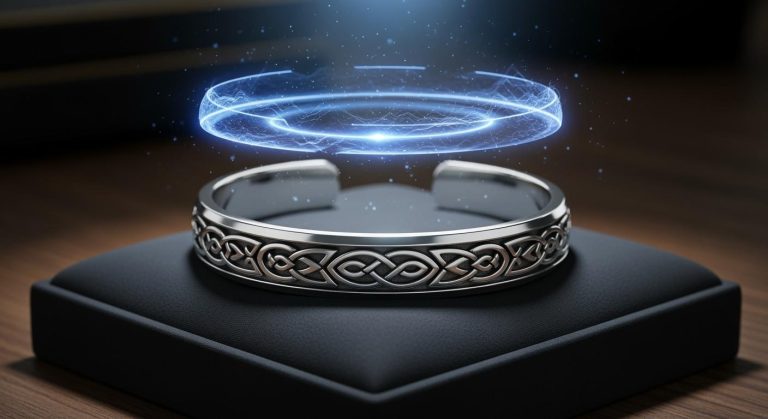 Arte conceitual de um bracelete de prata