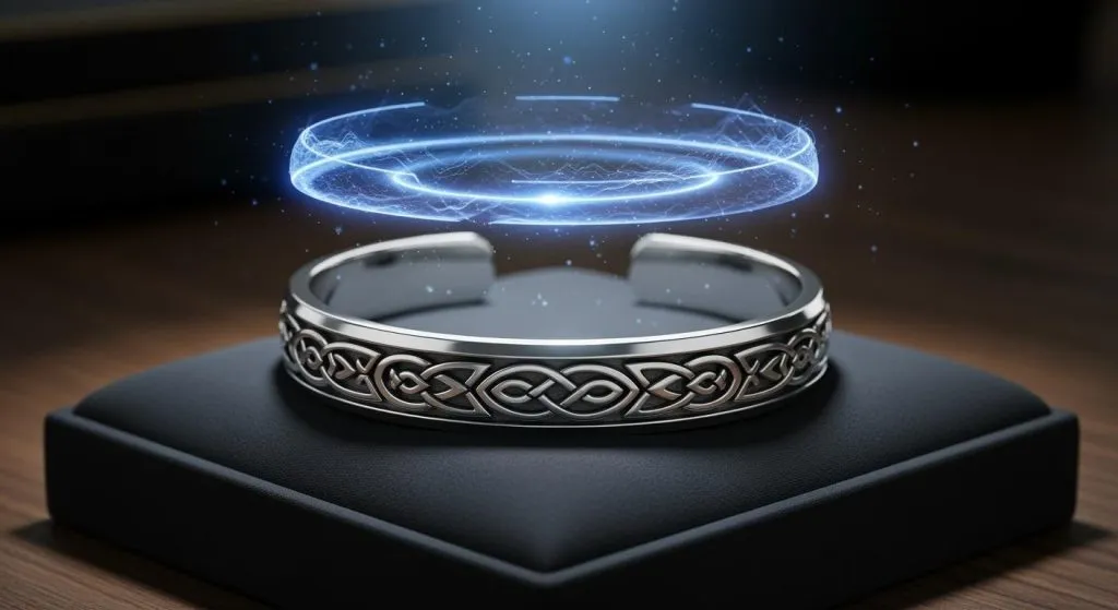 Arte conceitual de um bracelete de prata